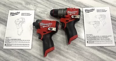 Brand New Milwaukee M12 FUEL 1/2  Hammer Drill 3404-20 + Impact Driver 3453-20 • $149.95