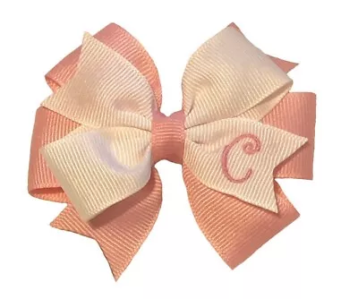 Pink Monogram TODDLER Hair Bow • $5.50