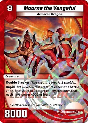 Kaijudo X1 MOORNA THE VENGEFUL Foil League 2012 Promo P9 Y1PRM - DUEL MASTERS • $1.05