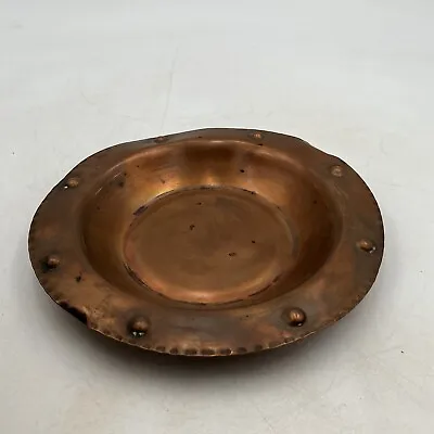 VTG Farmhouse Hammered Copper Bowl Ashtray Plate Plant Stand Tray 8” Unsigned • $17.95