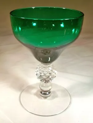 Morgantown Glass Co. Golf Ball #7678 Steigel Green 3-1/2 Ounce Cocktail Goblet! • $24.99