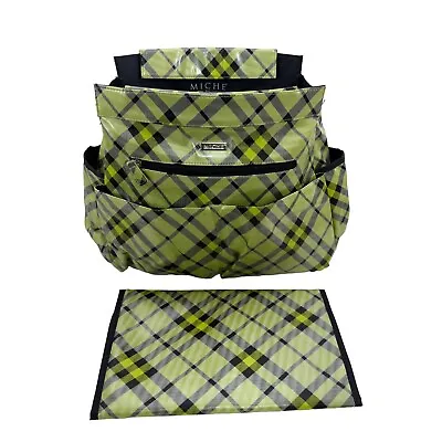 Miche Prima Handbag Bag Green Plaid Shell Diaper Bag Delilah With Pad • $14.99