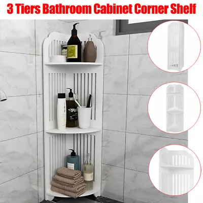 3 Tiers Bathroom Cabinet Corner Shelf Toilet Shower Cupboard Storage Rack AU • $24.64