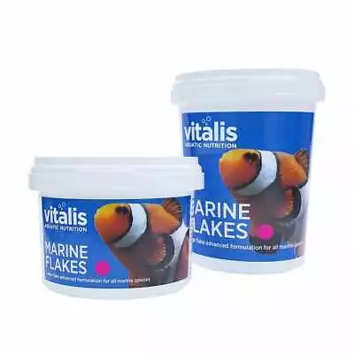 VITALIS MARINE FLAKE FOOD 22g 40g 90g 250g FISH TANK CORAL REEF AQUARIUM • £10.99