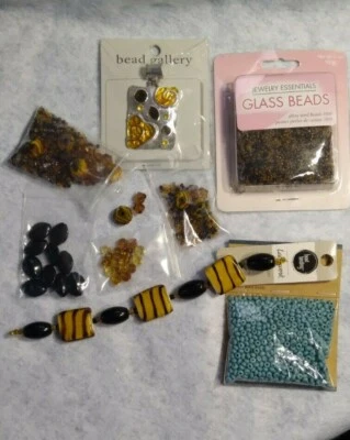 $10 • Buy NEW! Black And Brown Beads For Jewelry Making.& Matching Pendant