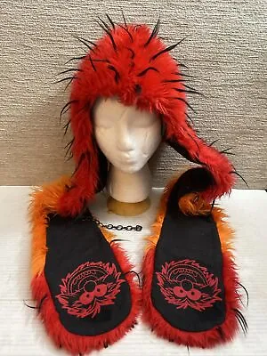 RARE Muppets ANIMAL Spirithoods Kids Hood Hat Scarf Red Orange 2011-2012 READ! • $140