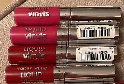£6.99 • Buy 4 MAYBELLINE Water Shine Liquid Vinyls/Lip Gloss 2x304 Pink Pop & 2x306 Red Hot.