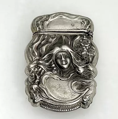 $24.99 • Buy Antique Art Nouveau SterlinE Silver Plate Match Safe Vesta - 90807
