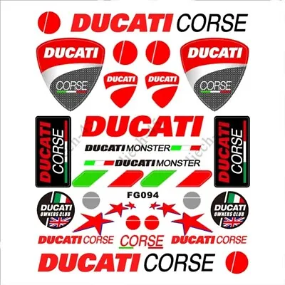 Motorcycle Fuel Tank Emblem Decal For Bike Helmet Sticker DUCATI CORSE MONSTER • $13.32