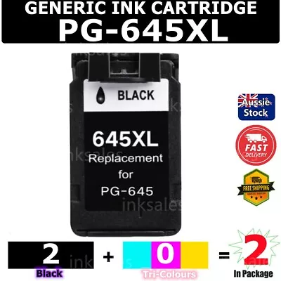 2x Generic PG-645XL BLACK Ink For Canon MG3060 2460 TR4560 MX496 TS3160 3360 • $51.80