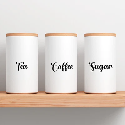 £1.39 • Buy Tea Coffee Sugar Stickers Kitchen Labels Decal Pantry Jars Custom Vinyl Sticker