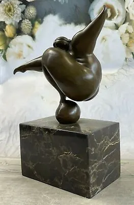 Signed Abstract Figurative Female Figurine Bronze Marble Base Sculpture Figure • $129.50