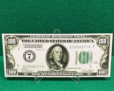 $2 • Buy 1928 One Hundred Dollar Bill Low Serial Number (sticker!) (read Description!)