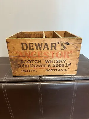 Vintage Dewars Scotch Whisky  Crate - Antique Wooden Box - Wood Case  • $69