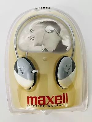 Maxell Stereo Neckband Headphones NB-201 Grey/Black/White ~ NEW • $17.99