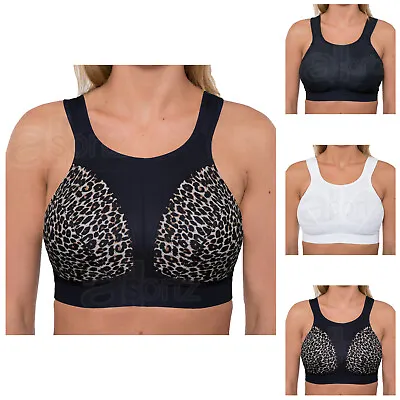 £18.95 • Buy Ladies High Impact Plus Size Sports Running Bra Non Wired Unpadded 34-46 B-J Cup