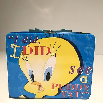 Warner Brothers Looney Tunes Tin Lunch Box Vintage Tweety Bird 19.5X15.5X8. Cm • $13.96