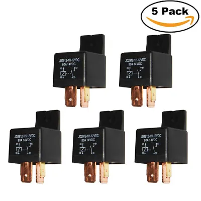 5 Pcs Car Relay DC12V 80A 4 PIN SPST Auto Relay With 80 AMP Fuse Holder Auto NEW • $14.08