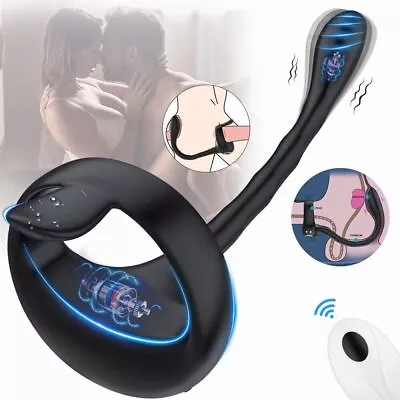 Cock Ring Anal Butt Plug Vibrator Male Prostate Massager Remote Sex Toys For Men • $16.59