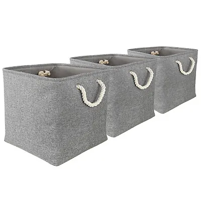 3x Storage Cubes - Set Of 3 Space Saver Clothes Toys Storing Crate Box Multipack • £12.97