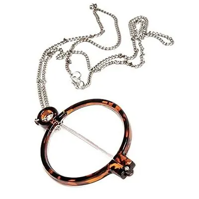 Calabria 2945R Monocle Fold Reading Glasses&Silver Chain Necklace TORTOISE +1.25 • $19.95