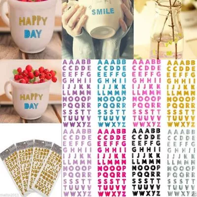 Glitter Self Adhesive Alphabet Letter Stickers Wall Decoration Decals Home • $4.72