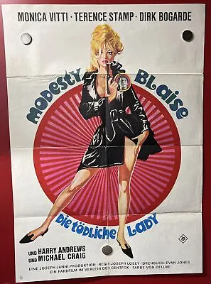 MODESTY BLAISE German A1 Movie Poster MONICA VITTI TERENCE STAMP BOB PEAK 1966 • $96