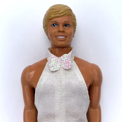 My First Ken Doll #9440 1990 Mattel Barbie Crystal Face Blonde Blue Eyes Bow Tie • $7.99