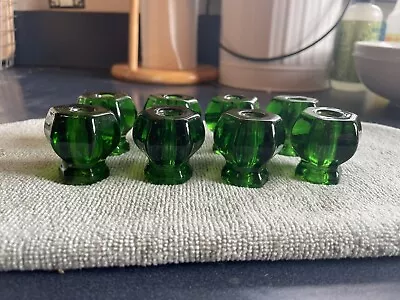 8 Emerald Green Depression Glass Cabinet Knobs • $28.99