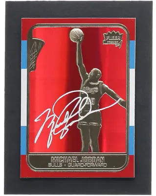 Michael Jordan 1997 Fleer Premier Signature Series Red Holo Refractor 23Kt Gold • $117.60