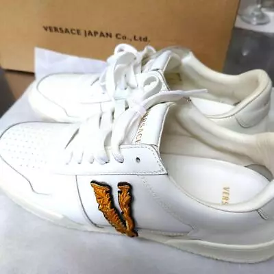 Versace Leather Sneaker White Men Size US 8/EUR 42 From Japan Authentic • $189.99