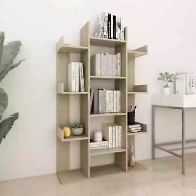 Modern Wooden Tree Style Bookcase Bookshelf Open Shelving Storage Unit Rack Wood • £72