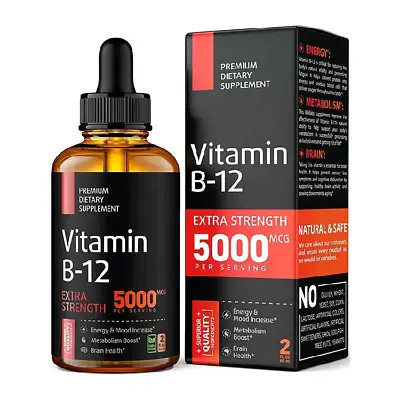 £17.59 • Buy High-Strength 5000mcg Vitamin B12 Liquid Drops 60ml Methylcobalamin Supplement