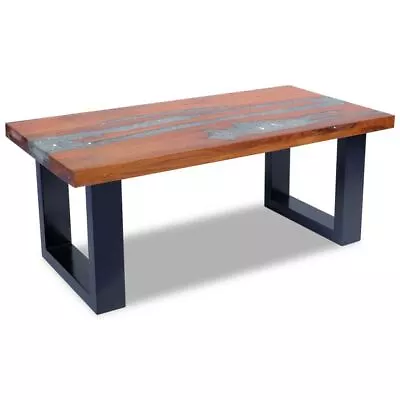 Fully Handmade Coffee Table Luxurious Rectangular Tabletop Sturdy Wooden Base • $448.95