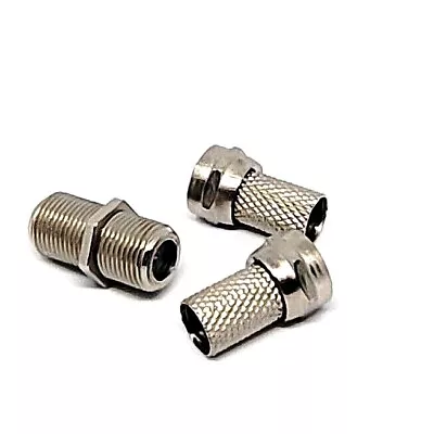 10 X Barrel Connector Coupler Join Extend F Plug Coax Aerial Satellite Cable • £2.75