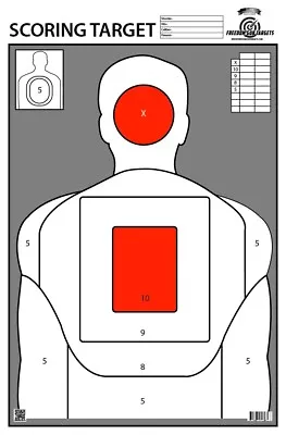 25x Shooting Paper Targets Gun Range Pistol Rifle Handguns Orange Scoring 23x35 • $23.89