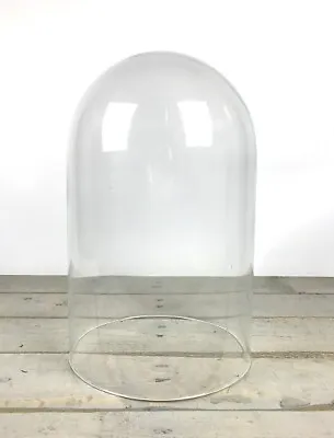 £81.40 • Buy Handmade Mouth Blown Clear Circular Glass Display Cloche Bell Jar Dome 40 Cm