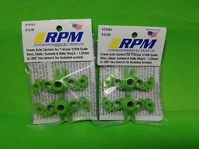 2 RPM 73164 Green Axle Carriers For Traxxas 1/16 E-Revo Slash Summit 4x4 VXL • $24.99