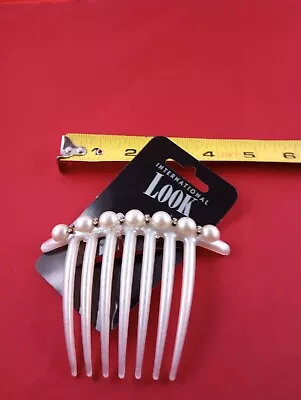 Vintage Hair Comb Large Faux Pearls *503-AD • $14