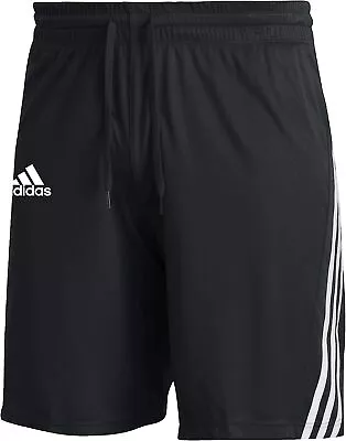 Adidas Men's Standard 3 Stripe Knit Shorts Team Black GM2365 • $19.76