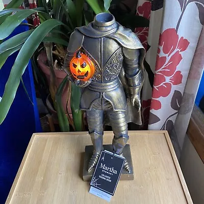 Martha Stewart Halloween 15” Headless Horseman Pumpkin LED Light Gold Bronze NWT • $48