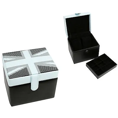 Harvey Makin Union Jack  Cufflinks / Watch Jewellery Box NEW Mens Gift • £14.95