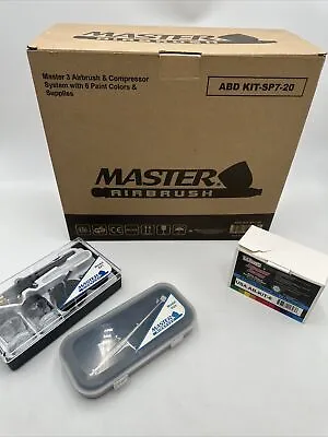 Master 3 Airbrush & Compressor Model ABD KIT-SP7-20 + 2 New Airbrushes + Ink NEW • $114.49