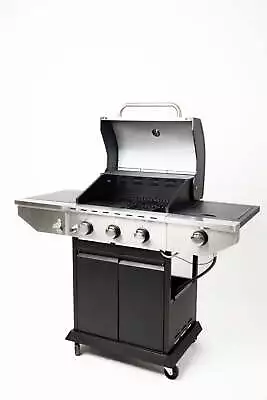 Propane Gas Grill 3 Burners A Side Burner Steel Grill Cart Outdoor Cooking BBQ • $215.99