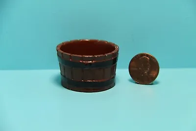 Dollhouse Miniature Barrel Garden Flower Planter  IM66200 • $2.51