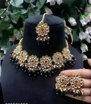 Indian Bollywood Gold Plated Kundan Choker Bridal Necklace Earrings Jewelry Set • $28.35