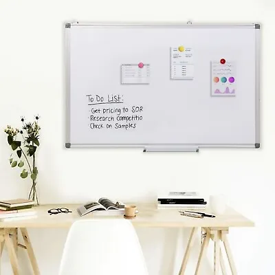 Whiteboard Magnetic Wall Mounted Aluminium Board Dry Erase Office Home School • £34.99