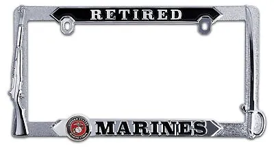 U.S. Marine Corps / Retired - USMC All Metal License Plate Frame • $29.95