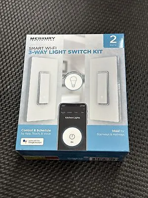 Merkury Innovations Smart WiFi 3 Way Light Switch Kit NEW • $14