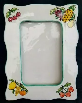 Rare Vietri Sul Mare Picture Frame Fruit Italy Grapes Italian Country • $28